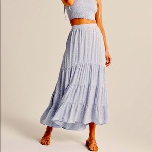 A&F Tiered High/Low Maxi Skirt